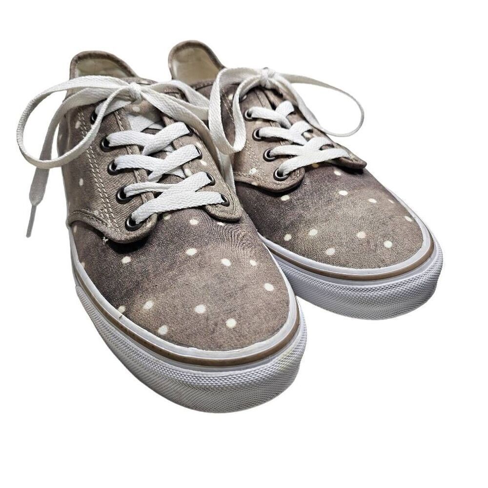 VANS Brown Washed Polka Dot Athletic Shoes Women's Size US 11 Lace Up Classics